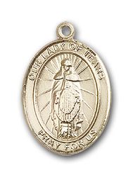 14kt Gold Our Lady Of Tears Patron Saint Medal - Small" itemprop="image