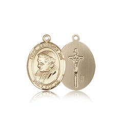 14kt Gold Pope Benedict XVI Patron Saint Medal - Medium" itemprop="image