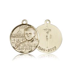 14kt Gold Pope John Paul II Medal" itemprop="image