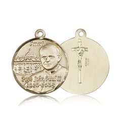 14kt Gold Pope John Paul II Medal" itemprop="image