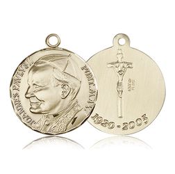 14kt Gold Pope John Paul II Medal" itemprop="image