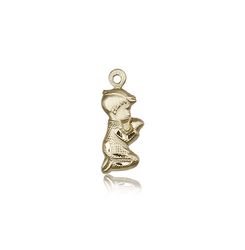 14kt Gold Praying Boy Medal" itemprop="image