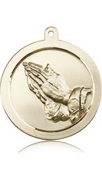 14kt Gold Praying Hand Medal" itemprop="image