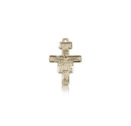 14kt Gold San Damiano Crucifix Medal" itemprop="image