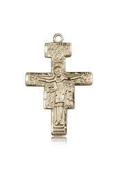 14kt Gold San Damiano Crucifix Medal" itemprop="image