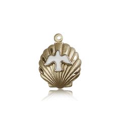 14kt Gold Shell / Holy Spirit Medal" itemprop="image