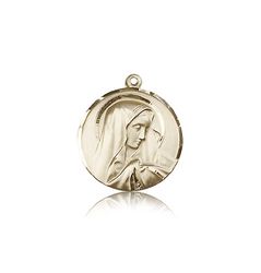 14kt Gold Sorrowful Mother Medal" itemprop="image