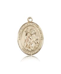 14kt Gold St. Adrian of Nicomedia Patron Saint Medal - Large" itemprop="image