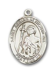 14kt Gold St. Adrian Of Nicomedia Patron Saint Medal - Small" itemprop="image