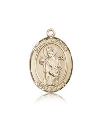 14kt Gold St. Aedan of Ferns Patron Saint Medal - Large" itemprop="image