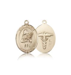 14kt Gold St. Agatha / Nurse Patron Saint Medal - Medium" itemprop="image