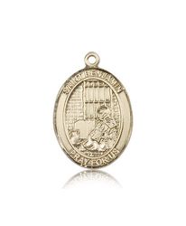 14kt Gold St. Benjamin Patron Saint Medal - Large" itemprop="image