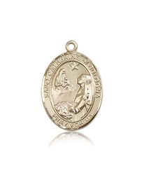 14kt Gold St. Catherine of Bologna Patron Saint Medal - Large" itemprop="image