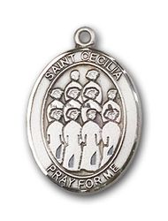 14kt Gold St. Cecilia / Choir Patron Saint Medal - Small" itemprop="image