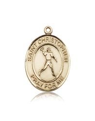 14kt Gold St. Christopher Patron Saint Medal - Large" itemprop="image