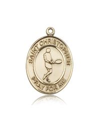 14kt Gold St. Christopher Patron Saint Medal - Large" itemprop="image