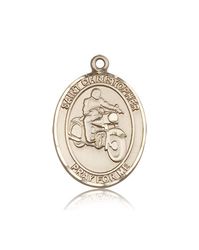 14kt Gold St. Christopher Patron Saint Medal - Large" itemprop="image