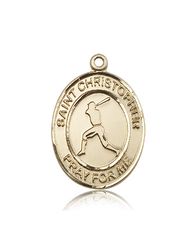 14kt Gold St. Christopher Patron Saint Medal - Large" itemprop="image