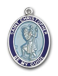 14kt Gold St. Christopher Patron Saint Medal - Large" itemprop="image