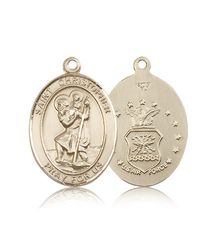 14kt Gold St. Christopher Patron Saint Medal - Large" itemprop="image