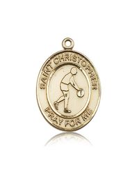 14kt Gold St. Christopher Patron Saint Medal - Large" itemprop="image