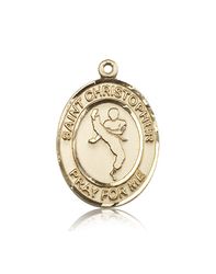 14kt Gold St. Christopher Patron Saint Medal - Large" itemprop="image