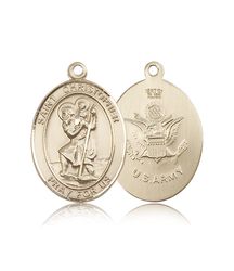 14kt Gold St. Christopher Patron Saint Medal - Large" itemprop="image