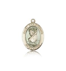 14kt Gold St. Christopher Patron Saint Medal - Medium" itemprop="image