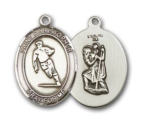 14kt Gold St. Christopher / Rugby Patron Saint Medal - Medium" itemprop="image