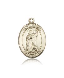 14kt Gold St. Christopher/Skateboarding Patron Saint Medal - Large" itemprop="image