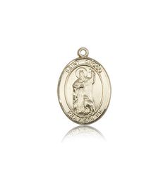 14kt Gold St. Christopher/Skateboarding Patron Saint Medal - Medium" itemprop="image