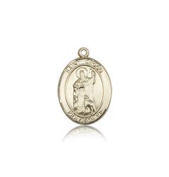 14kt Gold St. Christopher/Skateboarding Patron Saint Medal - Medium" itemprop="image