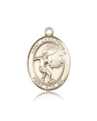 14kt Gold St. Christopher/Soccer Patron Saint Medal - Large" itemprop="image