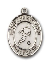 14kt Gold St. Christopher/Soccer Patron Saint Medal - Medium" itemprop="image