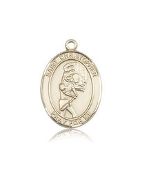 14kt Gold St. Christopher/Softball Patron Saint Medal - Large" itemprop="image