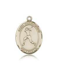 14kt Gold St. Christopher/Softball Patron Saint Medal - Large" itemprop="image