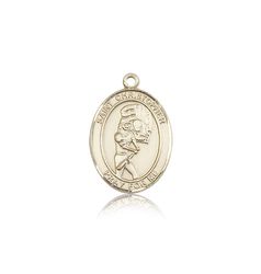 14kt Gold St. Christopher/Softball Patron Saint Medal - Medium" itemprop="image