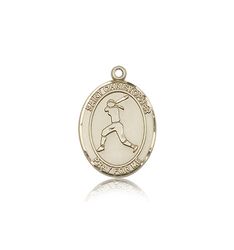 14kt Gold St. Christopher/Softball Patron Saint Medal - Medium" itemprop="image