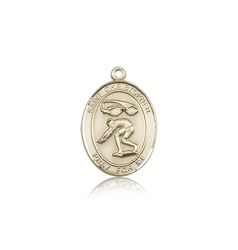 14kt Gold St. Christopher/Swimming Patron Saint Medal - Medium" itemprop="image