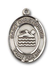 14kt Gold St. Christopher/Swimming Patron Saint Medal - Medium" itemprop="image