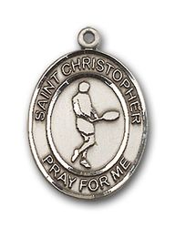 14kt Gold St. Christopher/Tennis Patron Saint Medal - Medium" itemprop="image