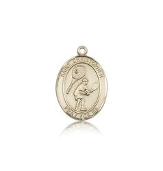 14kt Gold St. Christopher/Tennis Patron Saint Medal - Medium" itemprop="image