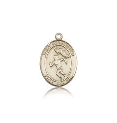 14kt Gold St. Christopher/Track&Field Patron Saint Medal - Medium" itemprop="image