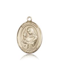 14kt Gold St. Clare of Assisi Patron Saint Medal - Large" itemprop="image