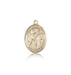 14kt Gold St. Columbanus Patron Saint Medal - Medium" itemprop="image