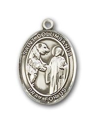 14kt Gold St. Columbanus Patron Saint Medal - Small" itemprop="image