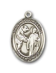 14kt Gold St. Columbanus Patron Saint Medal - Small" itemprop="image