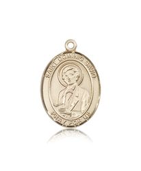 14kt Gold St. Dominic Savio Patron Saint Medal - Large" itemprop="image