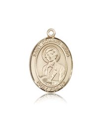 14kt Gold St. Dominic Savio Patron Saint Medal - Large" itemprop="image