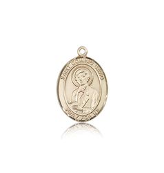 14kt Gold St. Dominic Savio Patron Saint Medal - Medium" itemprop="image